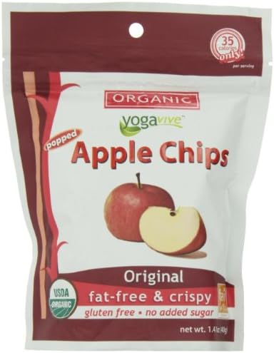 Yogavive Organic Popped Apple Chips, Original, 1.41 Ounce