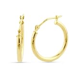 14K Yellow Gold 2mm Round Hoop Earrings