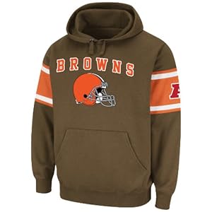 NFL Cleveland Browns Men's Passing Game III Fleece, Classic Brown/Dark Orange/White, Medium