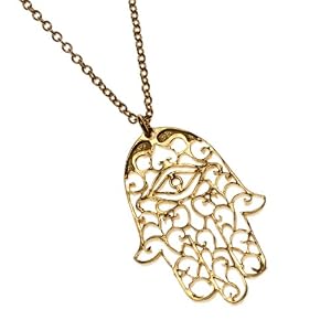 Small Hamsa Gold Dipped on Rolo Chain