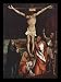 Mathis Gothart Gr&Atilde;&frac14;newald (Crucifixion of Christ scene: Christ on the Cross, Three Marys, St. John Evangelist and Saint Longinus) Black Wood-Mounted Art Poster Print - 13" X 19"