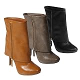 Anne Michelle by Journee Hidden Platform Cuffed Stiletto Boot