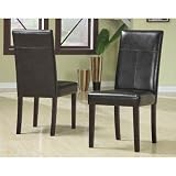Urban Seating Leatherette Parsons Chair in Chocolate (Set of 2)