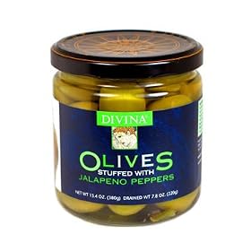 Divina Olives Stuffed with Jalapeno Peppers - 2 jars