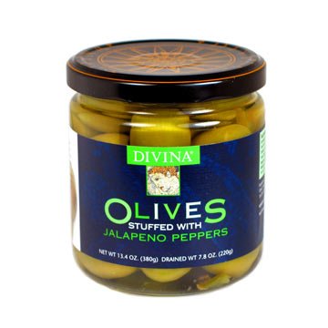 Divina Olives Stuffed with Jalapeno Peppers - 2 jars by Divina