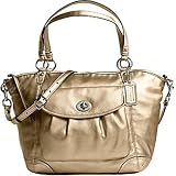 AUTHENTIC COACH METALLIC GOLD LEAH CONVERTIBLE SATCHEL 13173