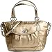 Clearance Sale! Coach Metallic Leah Tote 13173 - Silver Gold