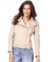 Indigo Collection Pure Cotton Twill Biker Jacket