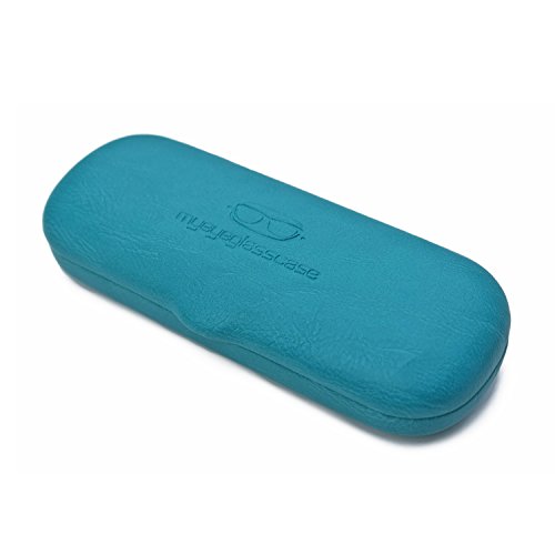 Hard Eyeglass & Suglasses Case with Microfiber Cleaning Cloth | for Men & Women | Small Medium Size Frames| Teal