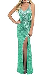 V-neck Halter Wrap Sequined Empire   Waistline 2015 Sheath Cocktail Evening Dress/Homecoming Dress/Prom Dress  with a Brush/Sweep Train 