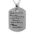 Serenity Prayer Necklace with 18" Chain. God Grant Me the Serenity... High Quality Stainless Steel Serenity Prayer Jewelry - FREE Velvet Pouch Included!