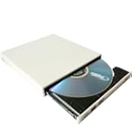 USB2.0 Slim Lightscribe External Laptop Notebook Rewriteable CD and 8X DVD +/- RW Double/Dual Layer Read/write DVD Drive for Dell Inspiron Mini IM10 Mini IM12 mini 10 seires Laptops ( White Colour )