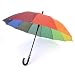Aisiman Multi Color 12 Panels Rainbow Waterproof Umbrella, Rain Umbrella Series