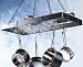 Kitchen & Housewares : Gourmet Rectangular Black Metal with Chrome Pot Rack