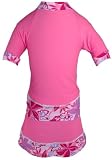 Wave Rider UV Sun Protective Girls 2 Piece Set: Short Sleeve Top & Skirt w/ Built-in Bikini (UPF 50+)