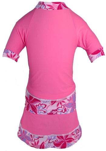 Wave Rider UV Sun Protective Girls 2 Piece Set: Short Sleeve Top & Skirt w Built-in Bikini (UPF 50+) Image Wave Rider UV Sun Protective Girls 2 Piece Set: Short Sleeve Top & Skirt w Built-in Bikini (UPF 50+)