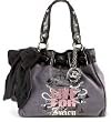 Juicy Couture Glam Crown Classic Velour Daydreamer Bag Tote Coal
