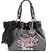 Juicy Couture Glam Crown Classic Velour Daydreamer Bag Tote Coal