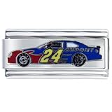Nascar #24 Car Superlink Licensed Sports Italian Charms Bracelet Link