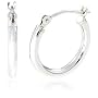 14k White Gold Round Hoop Earrings