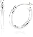 14k White Gold Round Hoop Earrings