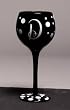 Winogram - Monogram Black Polka Dot Wine Glass - D