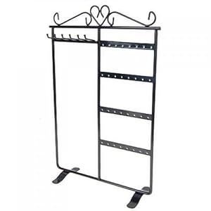 Earring Necklace Jewelry Display Rack Stand Holder Organizer Black