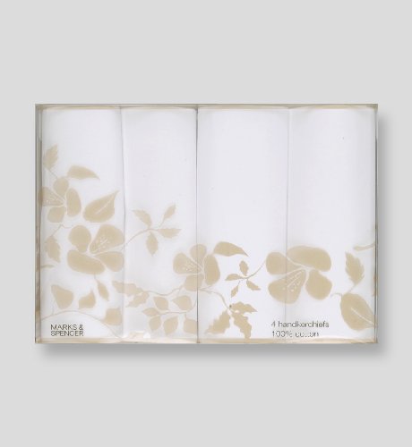 4 Pure Cotton Plain Hankerchiefs