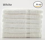 Utopia Towels 6 Cotton Bath Towels 100% Cotton, Soft and Absorbent - White