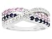 Jewelry : 10KT WG 1.45CTW PINK BLUE AND WHITE SAPPHIRE CROSSOVER RING