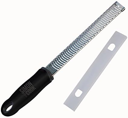 Grater Zester - Best Stainless Steel Ultra Sharp Tool for Effortless Grating and Zesting in all food preparations - Microplane style - Includes Italian cuisine Ebook and protective cover - 100% Lifetime Guarantee