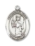 Sterling Silver St. Uriel Medal Pendant with 24" Stainless Steel Chain in Gift Box