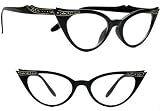 Cat Eye Rhinestone Clear Lens Glasses cateye Sunglasses