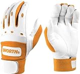 2009 Worth PRBG Prodigy White/Light Orange Batting Gloves