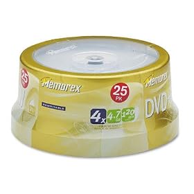 MEMOREX MEM32025541 DVD+RW Discs, 4.7GB, 4x, Spindle,... by Best Selling DVDs