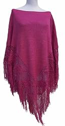 Handmade Maternity Poncho - Paradise Pink (100% Hand-crocheted Wide Border)