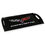 Chevrolet Corvette Black W/C6 Logo Serving Tray Motorhead Products Mh1058