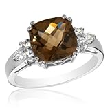 Smoky Quartz and White Topaz Ring