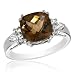Smoky Quartz and White Topaz Ring