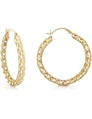 14k Yellow Gold 5.2cm Extra Large Unique Stylish Ladies Hoop Earring