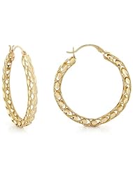 10k Yellow Gold 5.2cm Extra Large Unique Stylish Ladies Hoop Earring