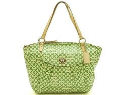Coach Op Art Leah Signature Bag Tote 13142 Green