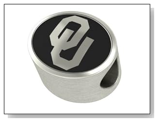 Oklahoma Sooners Collegiate Bead Fits Most Pandora Style Bracelets Including Pandora Chamilia Biagi Zable Troll and More. High Quality Bead in Stock for Immediate Shipping