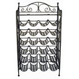 Wrought Iron Wine Rack - 24 Bottles (Antique Black) (39H x 22W x 10D)
