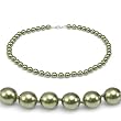 Genuine Swarovski Crystal Pearl Necklace-Green (8mm)