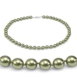Genuine Swarovski Crystal Pearl Necklace-Green (8mm)