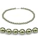 Genuine Swarovski Crystal Pearl Necklace-Green (8mm)