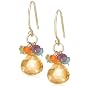 14k Yellow Gold Citrine Briolette Drop and Multi-Gemstone Beaded Earrings