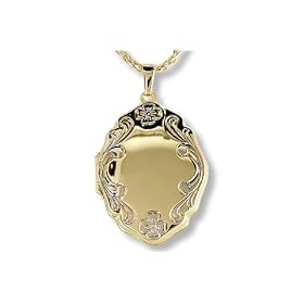 Floral Locket in 14k Two Tone Gold