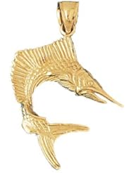 Dazzlers Solid 14k Gold Marlin Sailfish Dimensional Charm Pendant Available in three colors from jewelsberry (weights: 8.5 grams only)